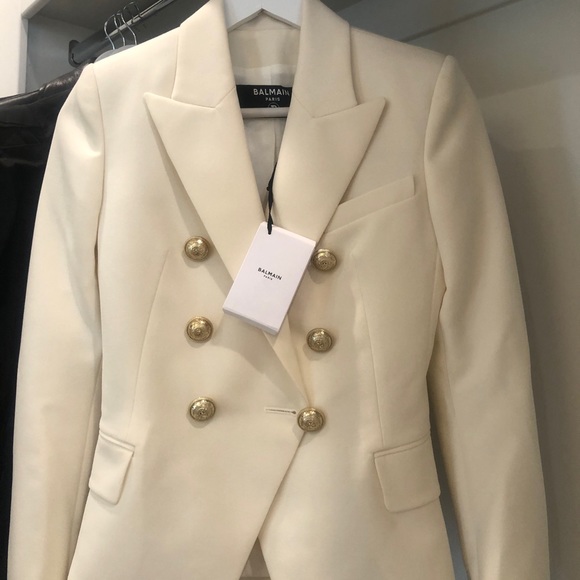 Balmain Asymmetric Double-Breasted Blazer 34 - Picture 3 of 7